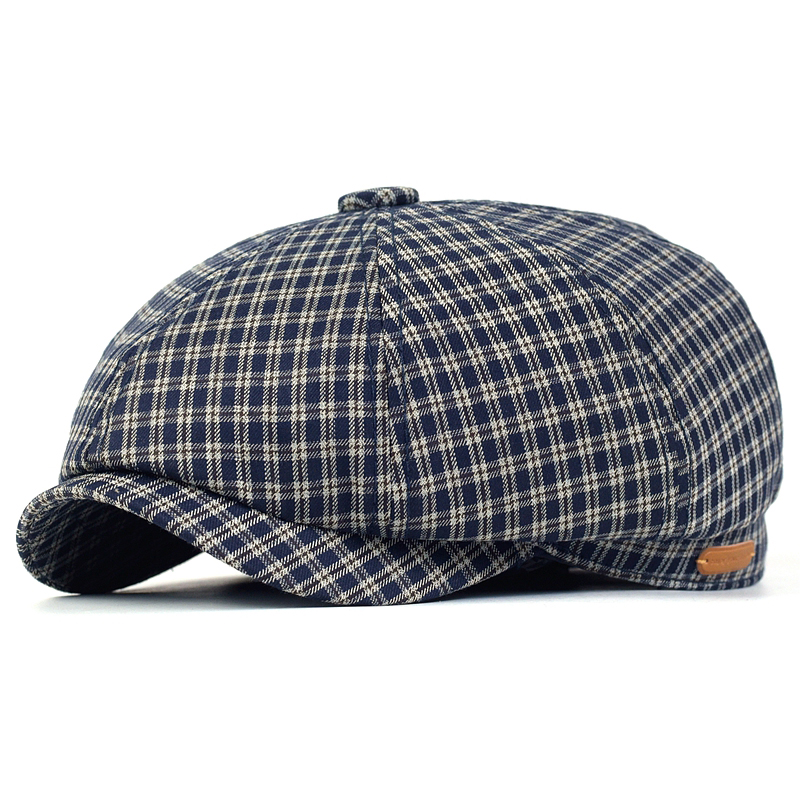 Dad Hat Cotton - Кепка газетчика в клетку, сезон весна-лето,