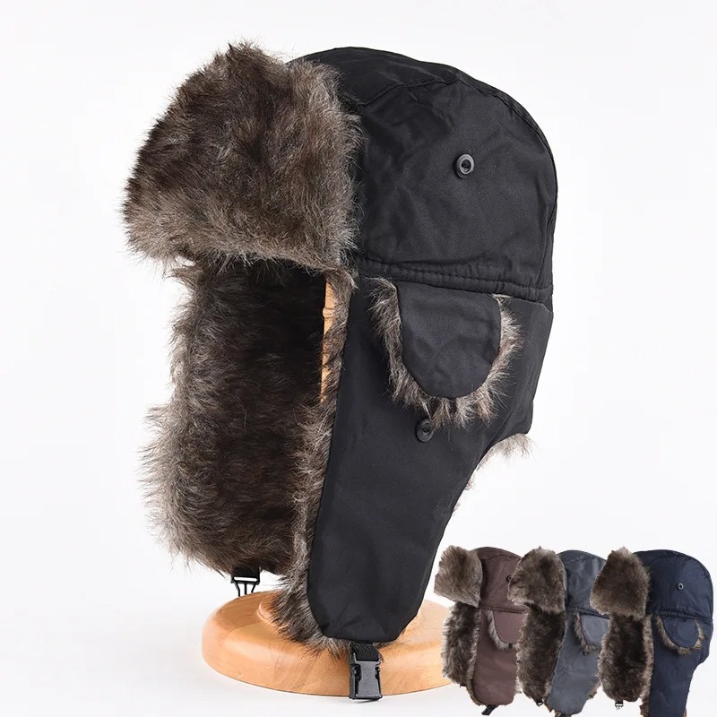 Trapper Hat Ear Flap - Мужская зимняя шапка-ушанка с ушками, теплая