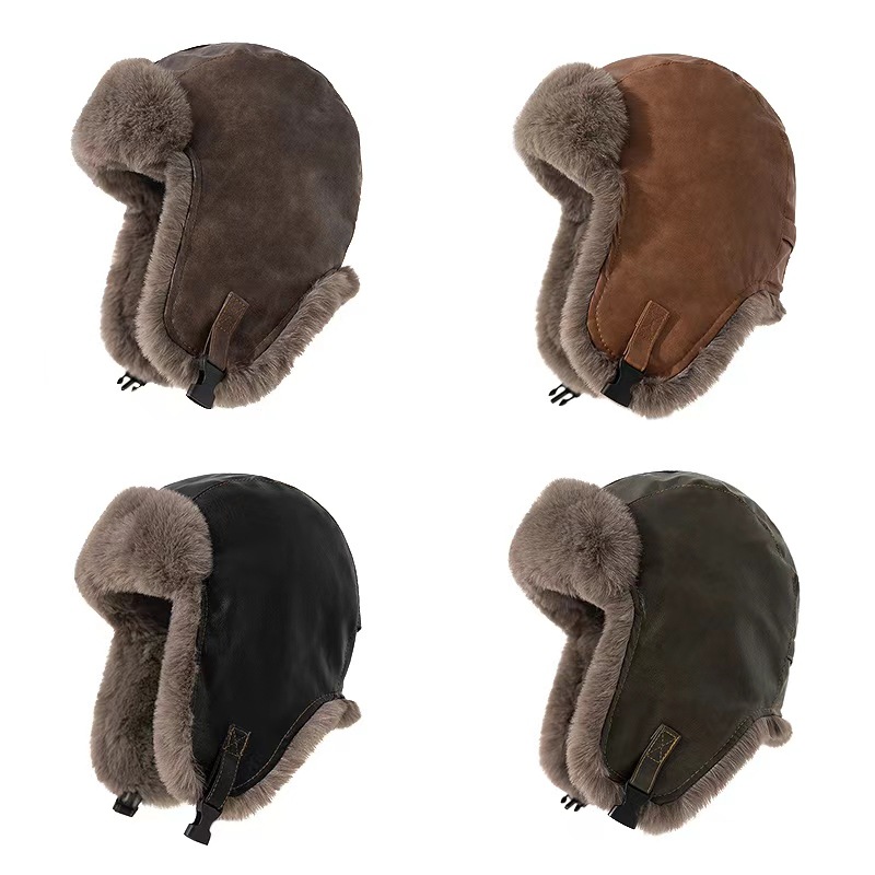 1 шт. Мужская зимняя ретро-кож – обзор и цена Trapper Hat Ear Flap